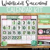 Watercolor Succulent Calendar Kit - Editable!