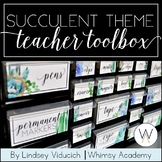 Watercolor Succulent Theme Teacher Toolbox Labels