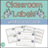 Watercolor Succulents Classroom Organization Bundle