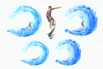 Watercolor Surf Clip Art Set By Tati's Clip Art | Tpt