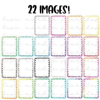 Watercolor Swirly Curly Doodle Frame Border Clipart Rainbow | TPT