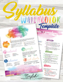 Watercolor Syllabus Template #12 (GOOGLE DRAWINGS!)