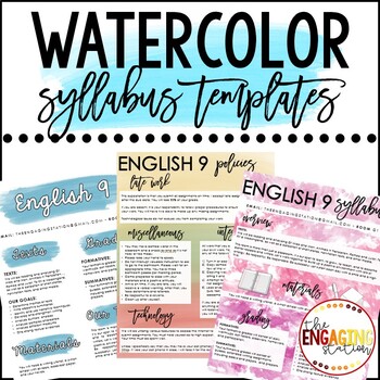 Preview of Watercolor Syllabus Templates