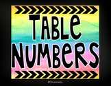 Watercolor Table Number Signs (Color Splash Series)-Editable