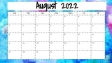 Watercolor Teacher Notebook: Organizer/Planner 2022 - 2023