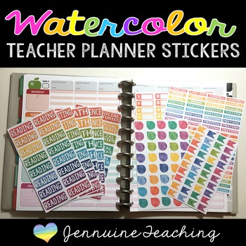 Watercolor planner stickers