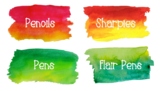 Watercolor Teacher Supply Labels