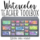 Watercolor Teacher Toolbox Labels