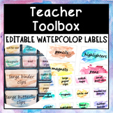 Editable Watercolor Teacher Toolbox Labels