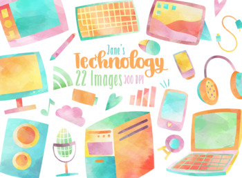 Preview of Watercolor Technology Clipart