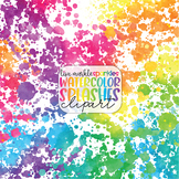 Watercolor Texture Splashes Clipart Rainbow Splatters Swat