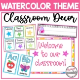 Watercolor Theme Classroom Decorations