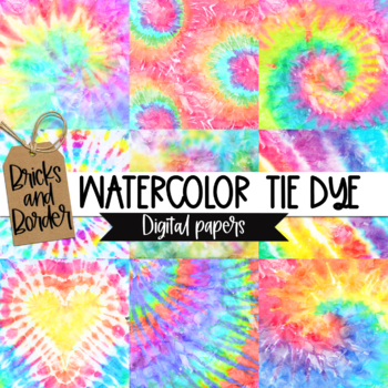 Tie Dye Background Papers Watercolor Clipart by Bricks and Border