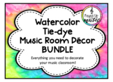 Watercolor Tie-Dye Music Room Decor - BUNDLE