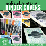 Editable Binder Covers {Watercolor Arrows}