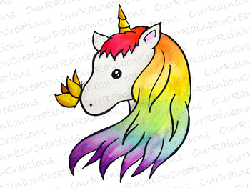 Watercolor Unicorn Clip Art by KM Studio | TPT