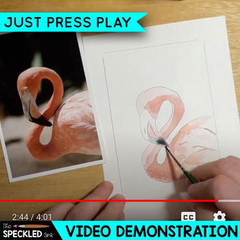 Preview of Watercolor Unit Video Demos, Art Lesson Plans , Presentation + Work Packet