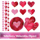 Watercolor Valentine Clipart
