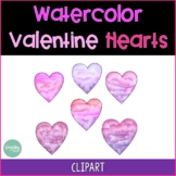 Watercolor Valentine Hearts Clipart {Little Country Designs}