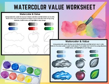 Preview of Watercolor Value Worksheet
