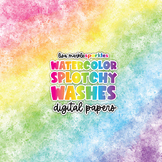 Watercolor Washes Splotchy Digital Paper Backgrounds Textu