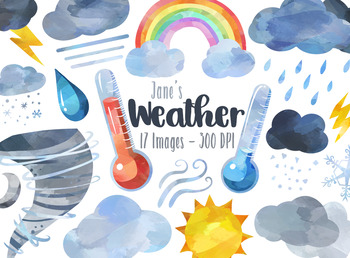 Preview of Watercolor Weather Clipart