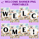 Watercolor Welcome Classroom Banner - Printable 5x7 Decor Set