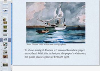 Preview of Watercolor Winslow Homer Presentation; Art Critique