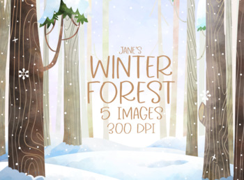 Watercolor Winter Forest Clipart By Digitalartsi Tpt