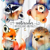 Watercolor Woodland Animals - Transparent Clipart Illustrations