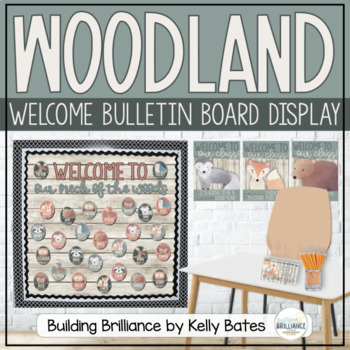 Preview of Watercolor Woodland Animals Welcome Posters and Display EDITABLE