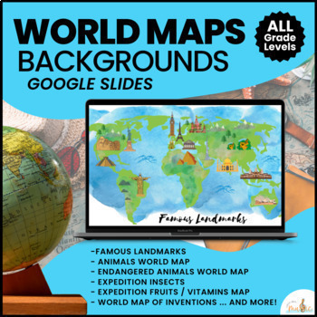 Preview of Watercolor World Maps Backgrounds in Google Slides