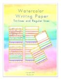 Watercolor Writing Paper - Tri-lines and Regular Lines