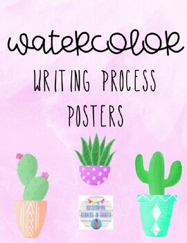 Preview of Watercolor Writing Process Posters (EDITABLE)