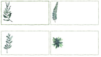 Preview of Watercolor and Greenery modern plant name tags