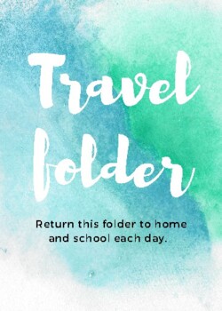 Preview of Watercolor communication / travel folder