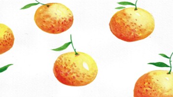 Preview of Watercolor oranges power point template