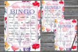 Watercolor plants and flowers baby shower bingo cards-389