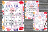 Watercolor plants and flowers bingo game,Printable bingo,100 Bingo Cards--53
