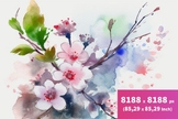 Watercolor sakura illustration digital paper