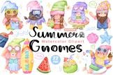 Watercolor summer gnomes, beach gnome vacation gnomes, cut