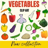 Watercolor vegetables Clip Art Collection mix and match fo