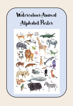 Preview of Watercolour Animal Alphabet Poster