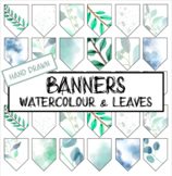 Watercolour Banners with Leaves