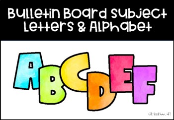 Preview of Watercolour Bulletin Board Subject Letters & Alphabet