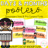 Watercolour Days & Months - Australian Holidays (QLD fonts)