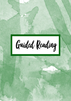 Preview of Watercolour Guided Reading Binder Cover | Green