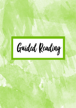 Preview of Watercolour Guided Reading Binder Cover | Light Green