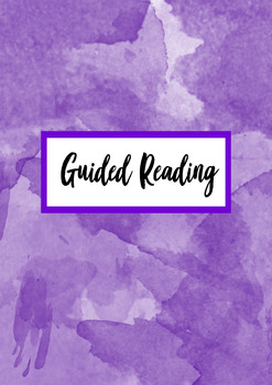 Preview of Watercolour Guided Reading Binder Cover | Purple
