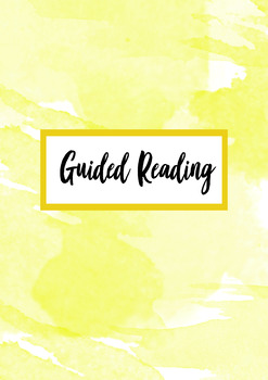 Preview of Watercolour Guided Reading Binder Cover | Yellow